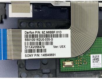 Клавиатура для ноутбука Sony Vaio (VPC-SB) Black, (Black TopCase), RU (for fingerprint reader) - фото 3