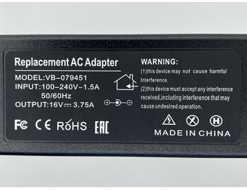 Блок питания для ноутбука Sony 60W 16V 3.75A 6.5x4.4mm YDS-060A OEM - фото 3