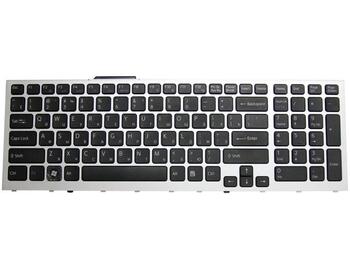 Клавиатура для ноутбука Sony Vaio (VPC-F11, VPC-F12, VPC-F13) Black, (Silver Frame) RU - фото 2