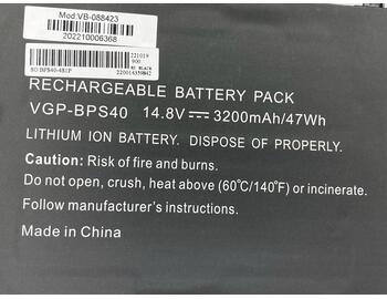 Аккумуляторная батарея для ноутбука Sony VAIO VGP-BPS40 SVF14 SVF15 15.0V Black 3170mAh OEM - фото 3