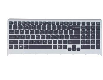 Клавіатура для ноутбука Sony Vaio (VPC-F219fc, VPC-F22 VPC-F23) з підсвіткою (Light), Black, (Gray Frame) RU - фото 2