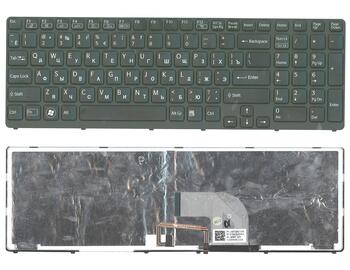 Клавіатура для ноутбука Sony Vaio (SVE17) Black, з підсвіткою (Light), (Black Frame) RU