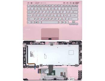 Клавіатура для ноутбука Sony Vaio (VPC-SB), Silver, (Rose Frame) RU (fingerprint reader)