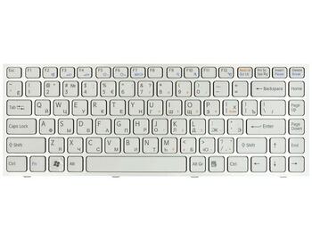 Клавиатура для ноутбука Sony Vaio (VPC-S) White, (Silver Frame) RU - фото 2