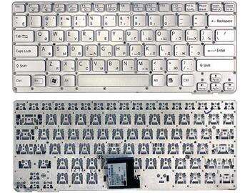 Клавиатура для ноутбука Sony Vaio (VPC-CA, VPCCA, VPC-SA, VPCSA) Silver, (No Frame) RU