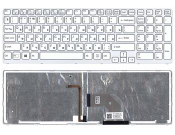 Клавиатура для ноутбука Sony Vaio (SVE17) White, с подсветкой (Light), (White Frame) RU