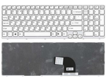Клавиатура для ноутбука Sony Vaio (SVE15, SVE1511V1R) White, (White Frame) RU
