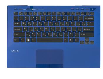 Клавиатура Sony Vaio (VPC-SB, VPC-SD) Black, с топ панелью Blue, RU (for fingerprint reader)