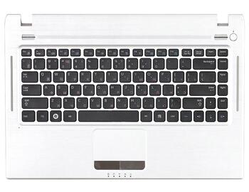 Клавиатура для ноутбука Samsung (Q430, QX410, SF410) Black, с топ панелью (Silver), RU