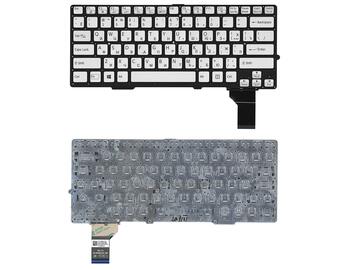 Клавиатура для ноутбука Sony (SVS13) с подсветкой (Light), Silver, (No Frame) RU
