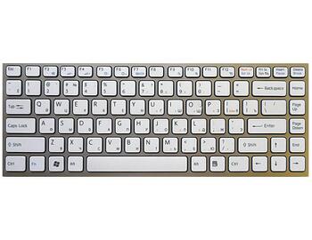 Клавіатура для ноутбука Sony Vaio (VPC-Y) White, (Silver Frame) RU - фото 2