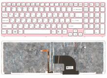 Купить Клавиатура для ноутбука Sony Vaio (SVE17) White, с подсветкой (Light), (Pink Frame) RU