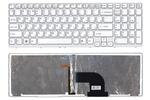 Клавиатура для ноутбука Sony Vaio (SVE15) с подсветкой (Light), White, (White Frame) RU